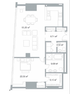 Удобная функциональная планировка в апартаментах в ЖК Город Столиц